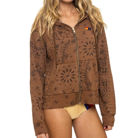 NWT Aviator Nation bandana zip hoodie - Picture 3 of 8